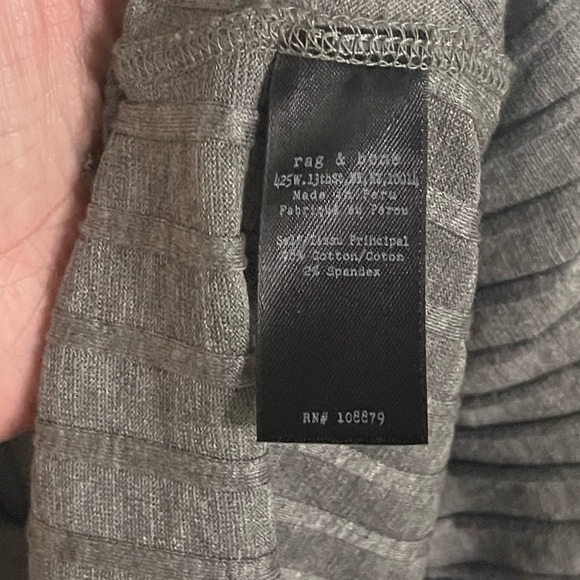 Rag Bone Jean Tri Rib Tank Midi Dress Light Grey Gray Ribbed Knit Slit Back Med - Picture 5 of 9
